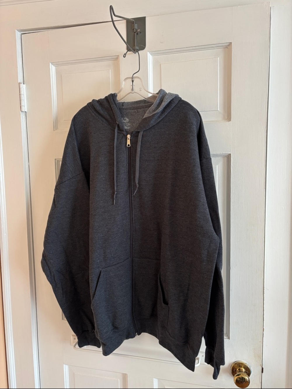 Fruit of the Loom Men's Charcoal Full-Zip Hoodie Sweatshirt